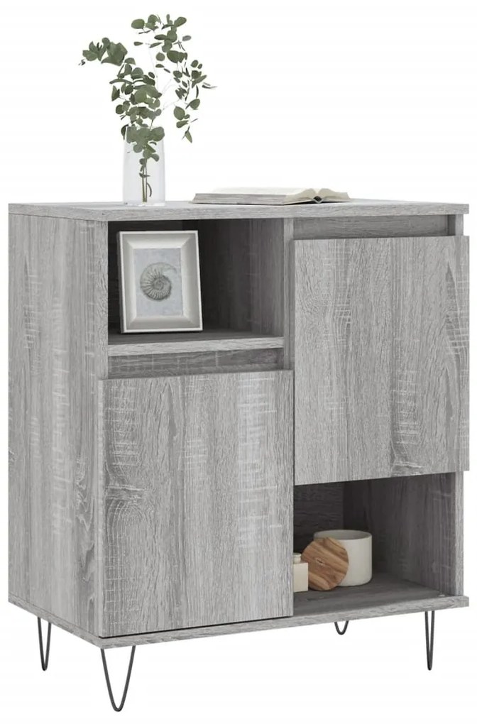 Credenza grigio sonoma 60x35x70 cm in legno multistrato