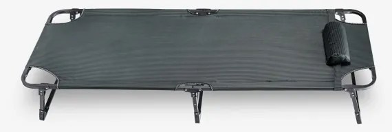 Lettino da campeggio pieghevole con materasso grigio