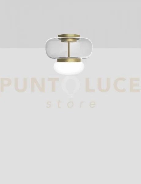 Faro  lampada da soffitto p cristallo bianco ottone verniciato l220...