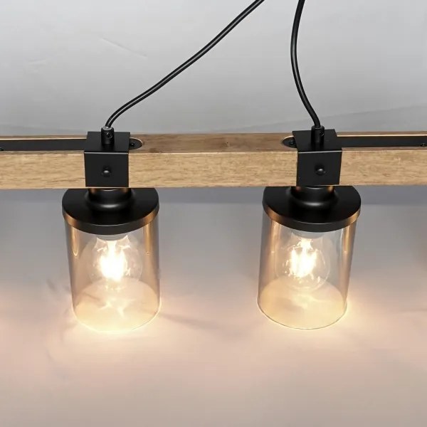 Brilagi - Lampadario a sospensione su cavo VISTA 4xE27/60W/230V rovere