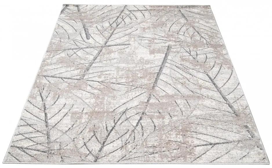 Tappeto moderno beige con motivo di foglie delicate Larghezza: 140 cm | Lunghezza: 200 cm
