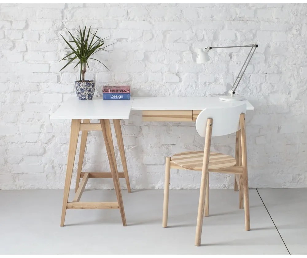 Tavolo da lavoro con piano bianco 85x135 cm Luka - Ragaba