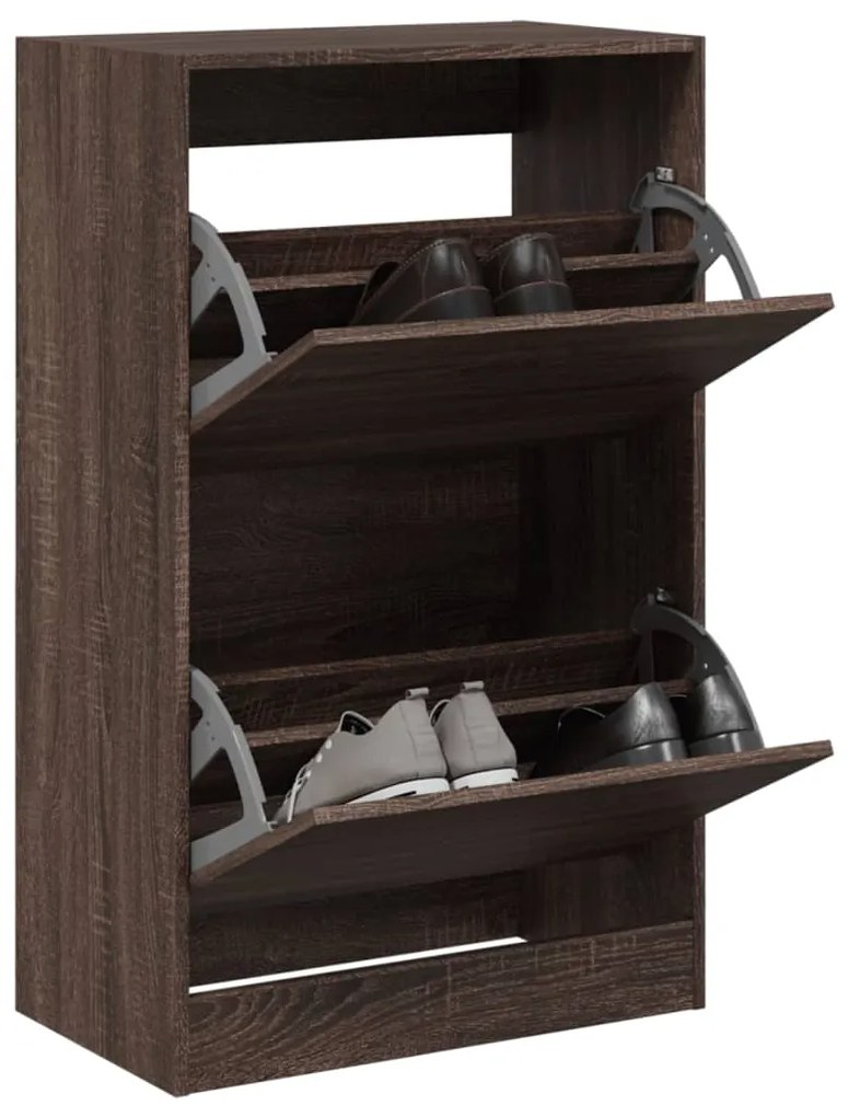 Scarpiera Rovere Marrone 60x34x96,5 Cm İn Legno Multistrato /