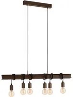 Lampadario Industrial Townshend 4 6 Luci Acciaio Marrone Invecchiato