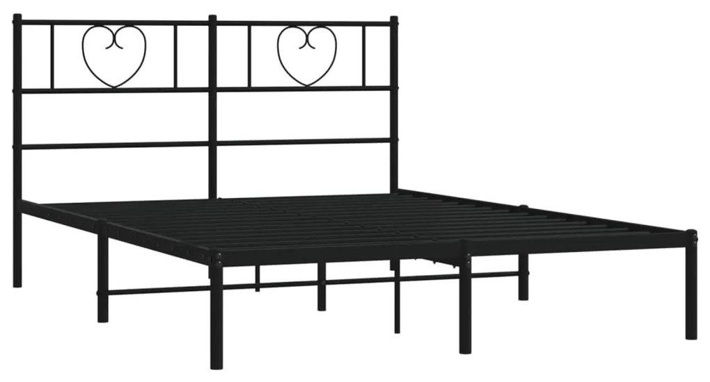 Giroletto con testiera in metallo nero 150x200 cm