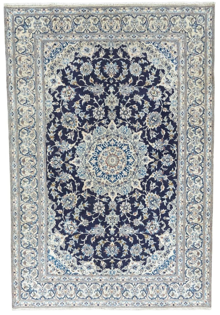 Nain Tappeto persiano 290 x 200 Blu (Iran) Annodato A Mano