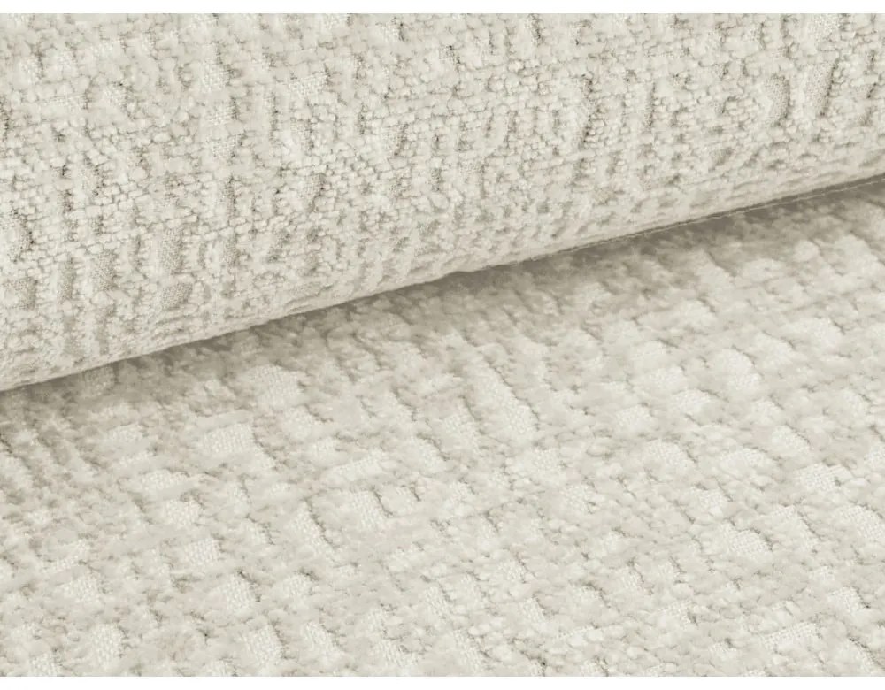 Divano angolare color crema allungabile/con contenitore (con penisola a destra) Kalena – Makamii