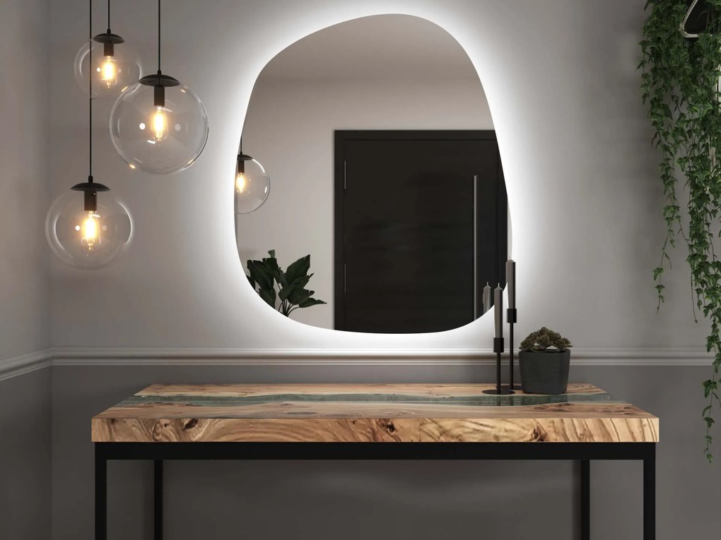 Specchio organico LED con illuminazione A36 44x51