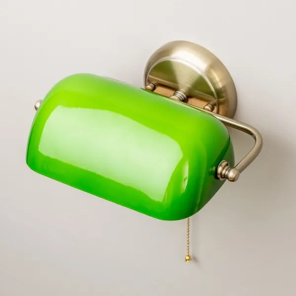 Brilagi - Applique da parete BANK OFFICE 1xE27/60W/230V ottone/verde