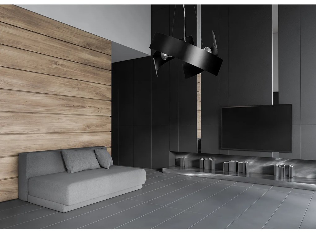 Sospensione Moderna 1 Luce Izanagi In Fasce Di Acciaio Nero