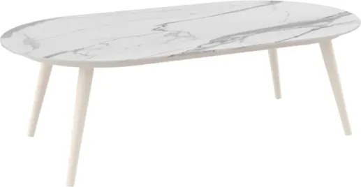 Salotto Da Esterno 5 Posti In Alluminio E Corda Con Tavolino Celia Avorio