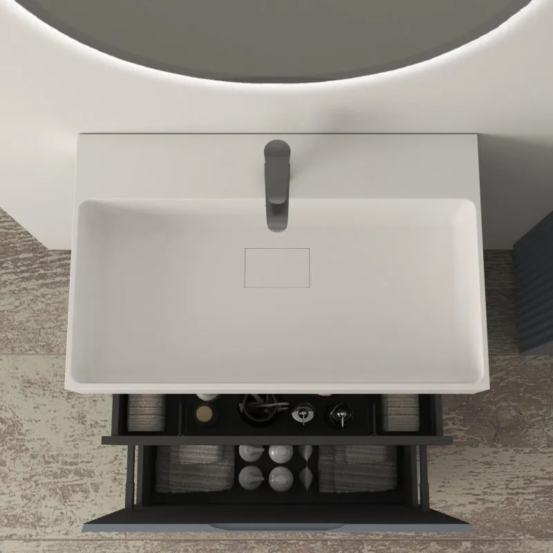 Mobile da bagno sottolavabo Cortina L70 X P45 X H 79cm, cannettato, blu avio