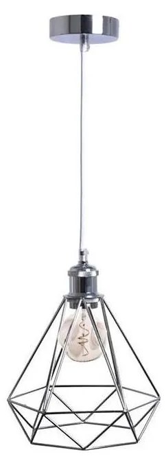 Lampadario a sospensione con filo 1xE27/60W/230V diametro 22 cm cromo lucido