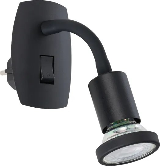 Eglo 300913 - Lampada LED da parete con spina PARRINI 1xGU10/4,5W/230V nera