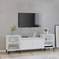 Mobile Porta TV Bianco Lucido 160x35x55 cm in Legno Multistrato cod mxl 27710