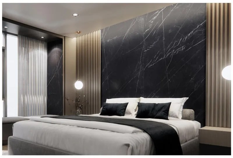 Piastrella da pavimento interno 120 x 280 cm Sp. 6 mm rettificato Marquina in gres naturale smaltato nero opaco traffico medio (pei 2/5) R9 3.36 mq