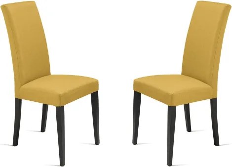 Sedia in tessuto Giallo con gambe in legno DENVER 2 sedie