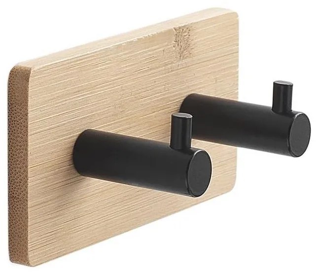 Gedy - Autoadesivo muro asciugamano appendino HIMALAYA nero/bambù