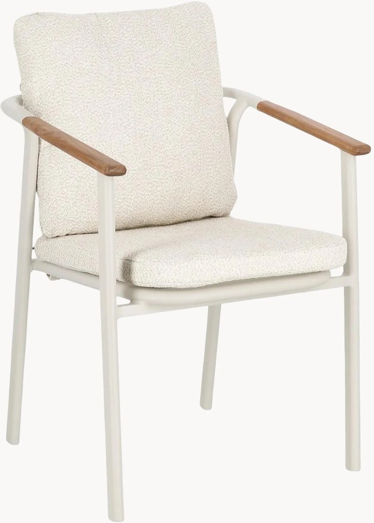 Set di 4 sedie da giardino con cuscino Leonida