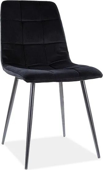Sedia Mila in velluto opaco nero99/nero