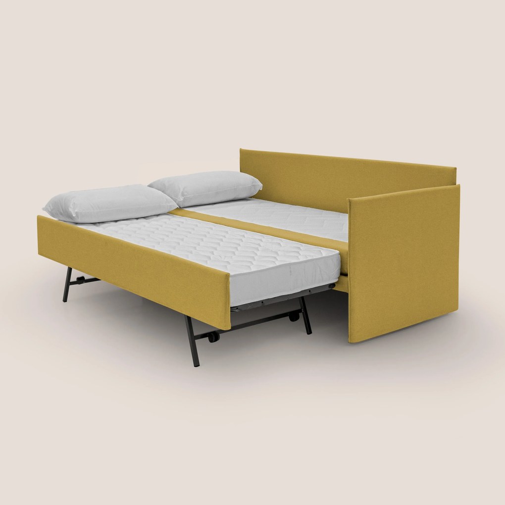 Durini Divano duplex con doppio letto in tessuto simil cotone impermeabile T13 giallo