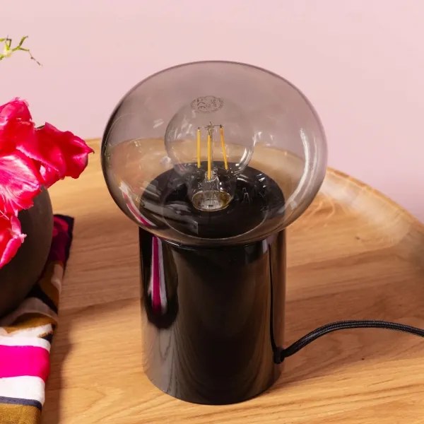 Brilliant - Lampada da tavolo KNUT 1xE27/25W/230V nero/limpido