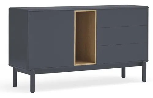 Cassettiera bassa grigio scuro 137x76 cm Corvo - Teulat