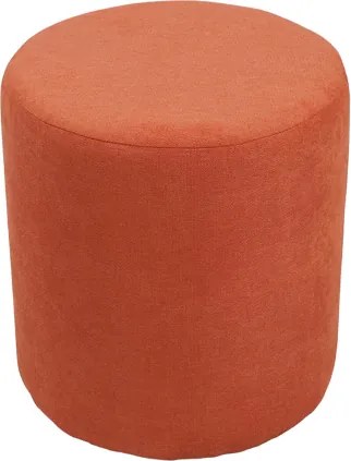 Pouf Tondo Dante D 40 cm in Tessuto Antimacchia Arancio
