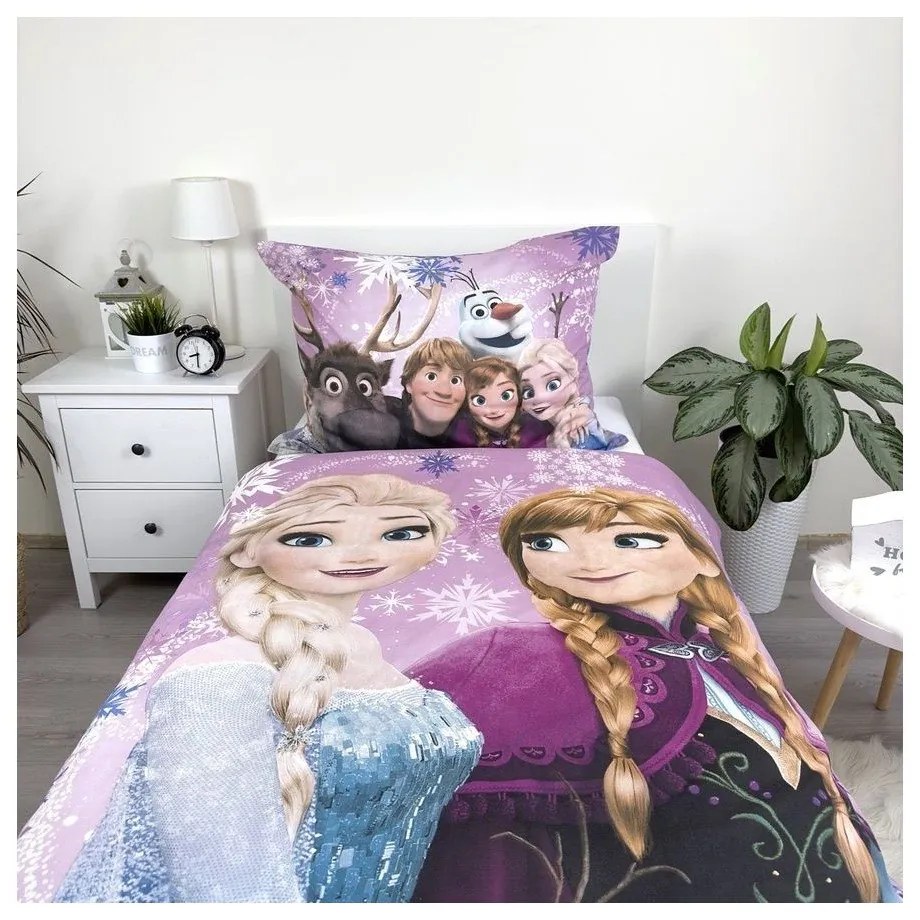 Biancheria da letto per bambini in cotone per letto singolo 140x200 cm Frozen - Jerry Fabrics
