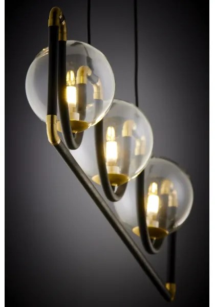 Jupiter 1990 - Lampadario a sospensione con filo HANZA 3xG9/10W/230V nero/oro