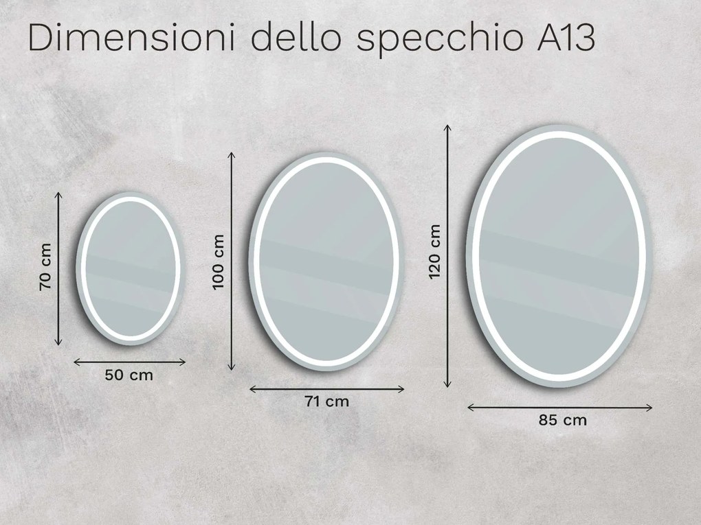 Specchio ovale con illuminazione a LED A13