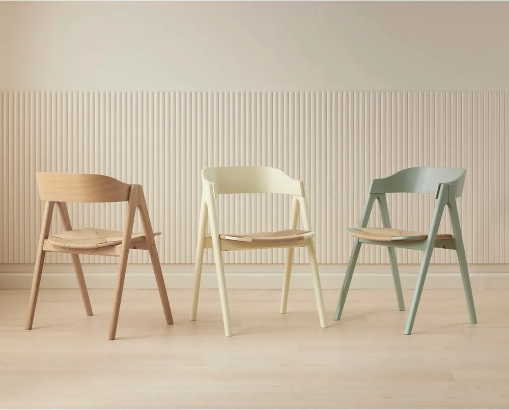 Sedia da pranzo in legno di faggio con seduta in rattan Findahl di Hammel Mette - Hammel Furniture