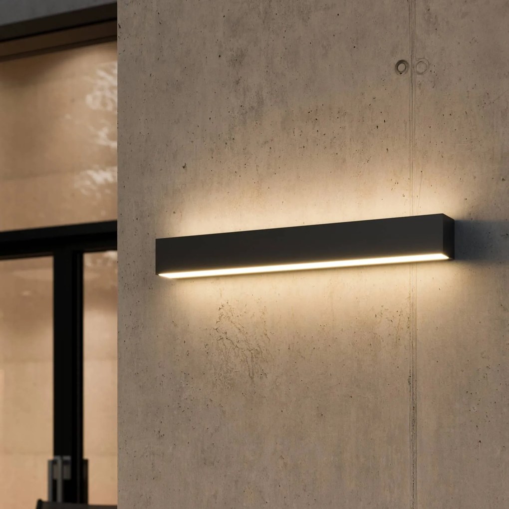 Applique da esterni a LED Lengo Lucande, Nero, Alluminio, Moderno, Applique LED da esterni