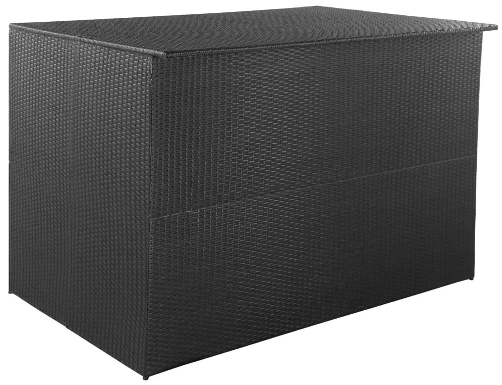 Baule da giardino nero 150x100x100 cm in polyrattan