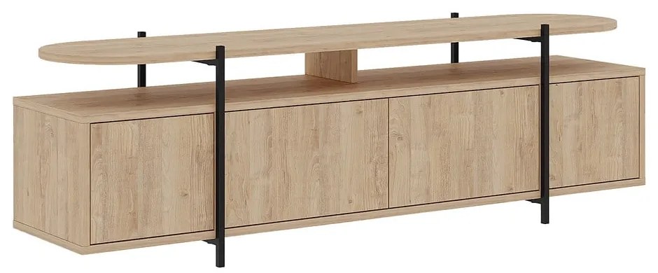 Tavolo TV in rovere di colore naturale 160x48 cm Hinoa - Marckeric