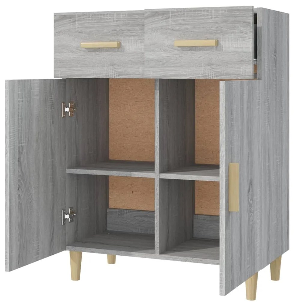 Credenza grigio sonoma 69,5x34x89 cm in legno multistrato