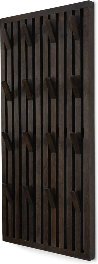 Pannello appendiabiti marrone scuro in rovere massiccio 46x100x8 cm Parco – Spinder Design