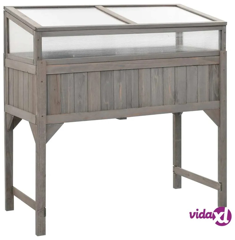 vidaXL Aiuola Rialzata con Copertura Serra 110x54x120cm Abete Massello