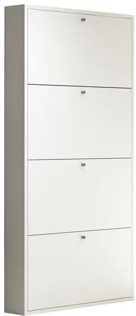 Scarpiera 4 ante L 73 x H 145 x P 15 cm 12 paia, bianco