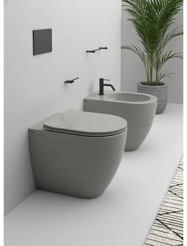Bidet filomuro Best L36 x H42 x P53 cm grigio opaco Olympia Ceramica