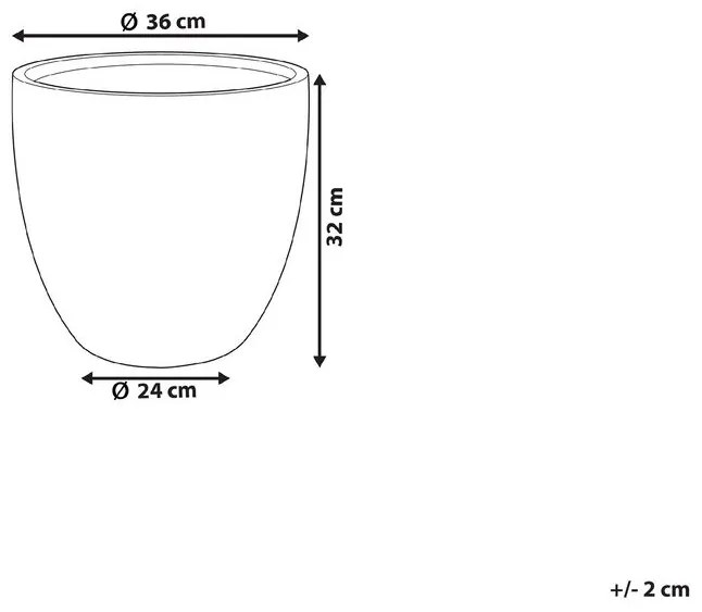 Vaso per piante grigio scuro 36 x 36 x 32 cm KANNIA Beliani