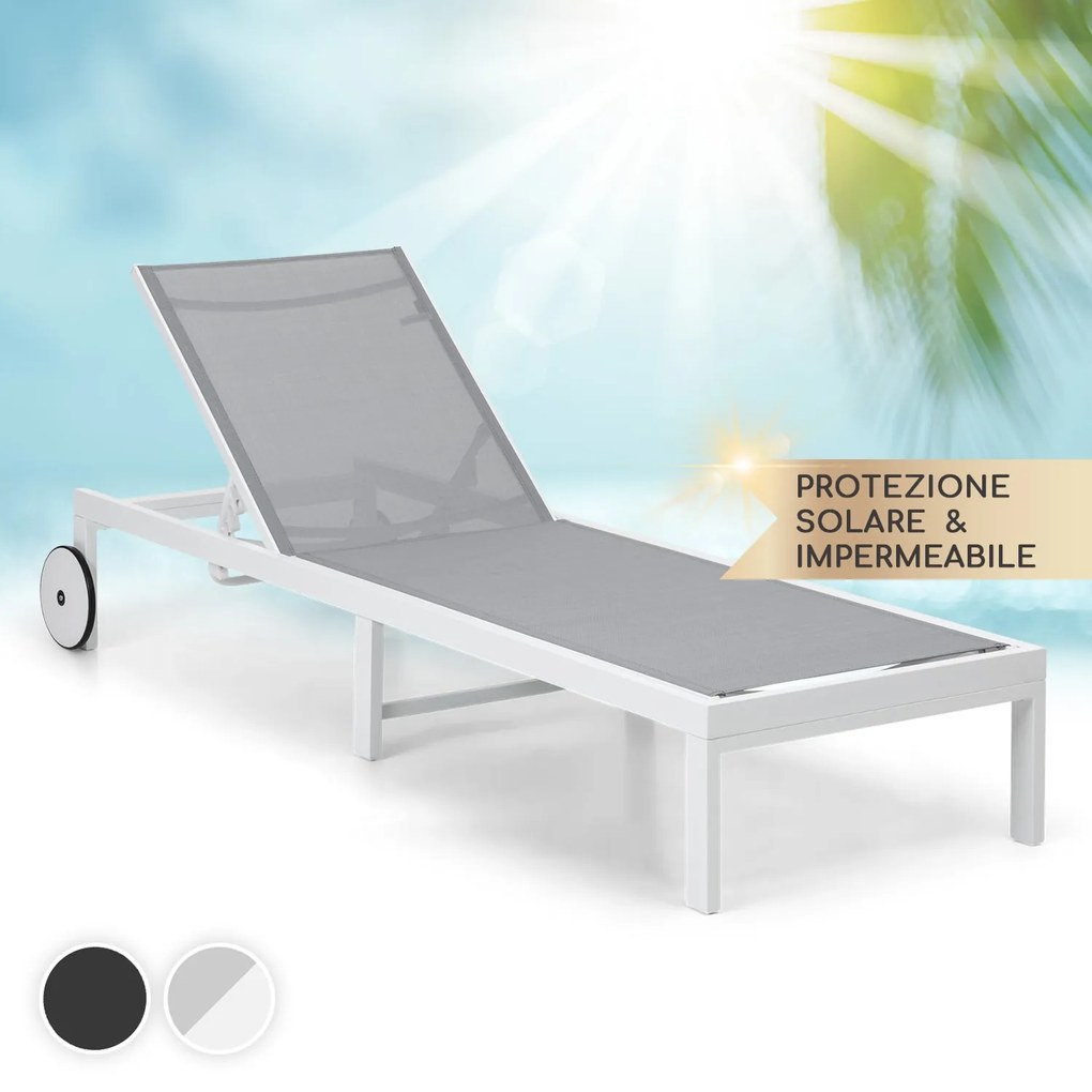 blumfeldt Lucca Lounger sedia a sdraio, poliestere, alluminio, 4 livelli