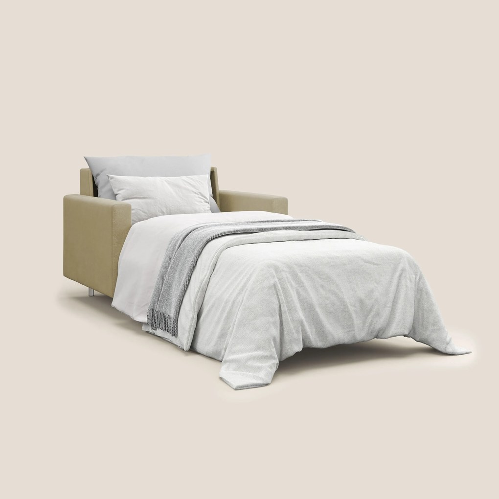 Megan poltrona letto in microfibra smacchiabile T11 beige