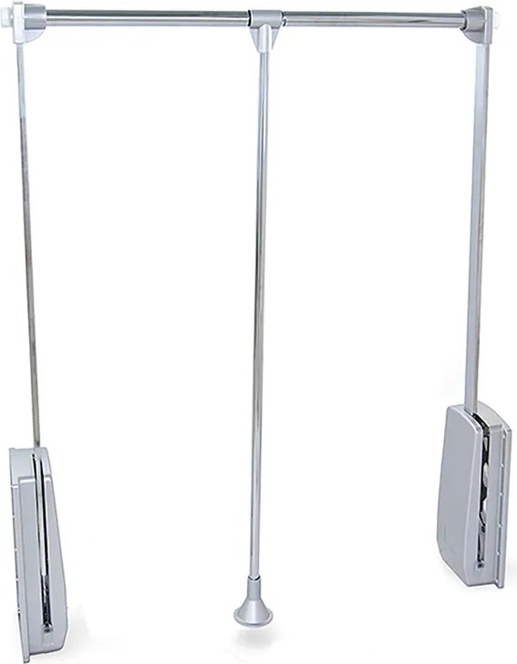 Appendiabiti Saliscendi per Armadio 83-115 cm Max 12Kg in Acciaio Emuca Cromo...