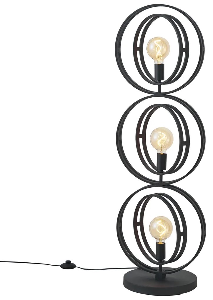 Lampada da terra moderna nera a 3 luci - Indu