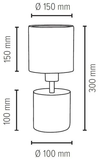 Spot-Light 6091937 - Lampada da tavolo STRONG ROUND 1xE27/25W/230V