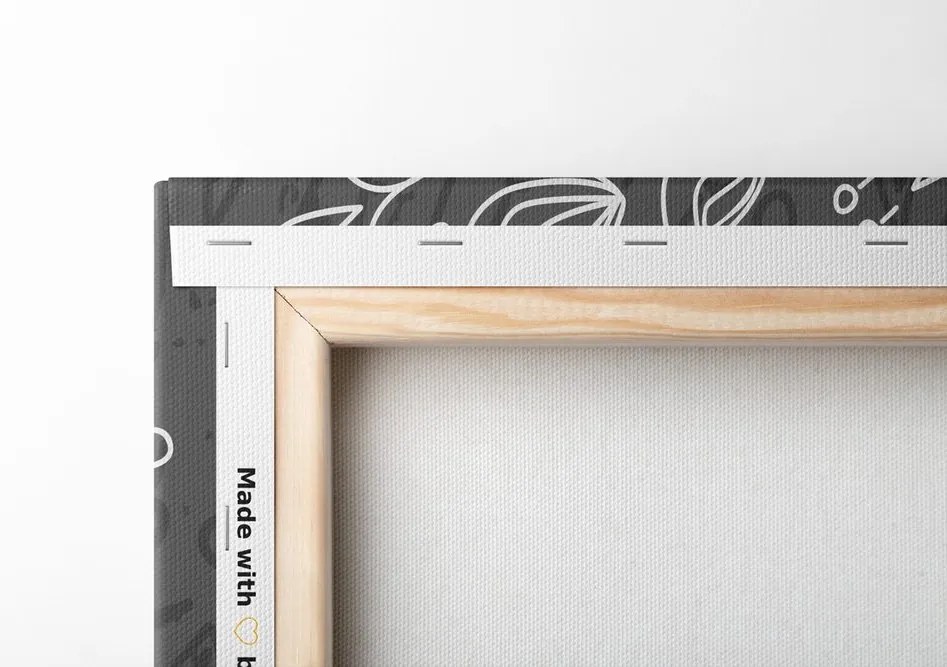 Stampa su tela – Mandala disegnata a mano in bianco e nero