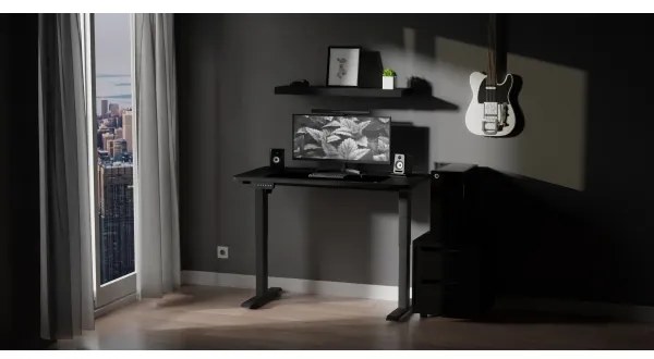 Altezza regolabile scrivania LEVANO 120x60 cm nero