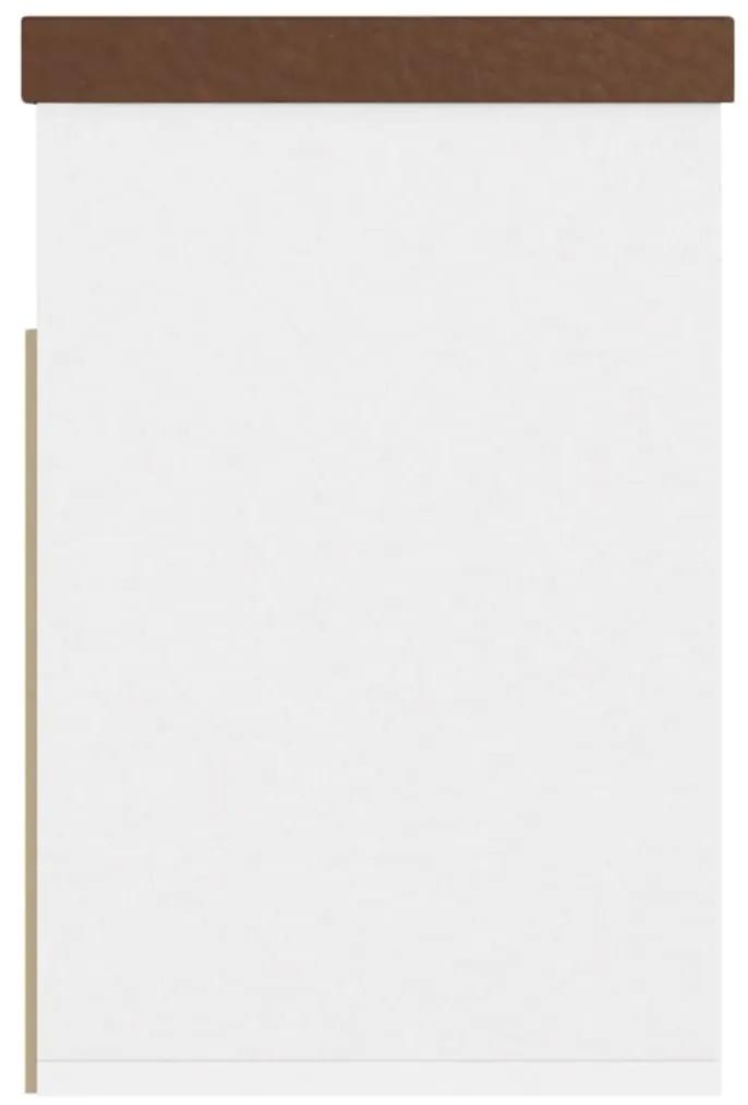 Panca Scarpe Cuscino Bianco Rovere Sonoma 80x30x47 Multistrato