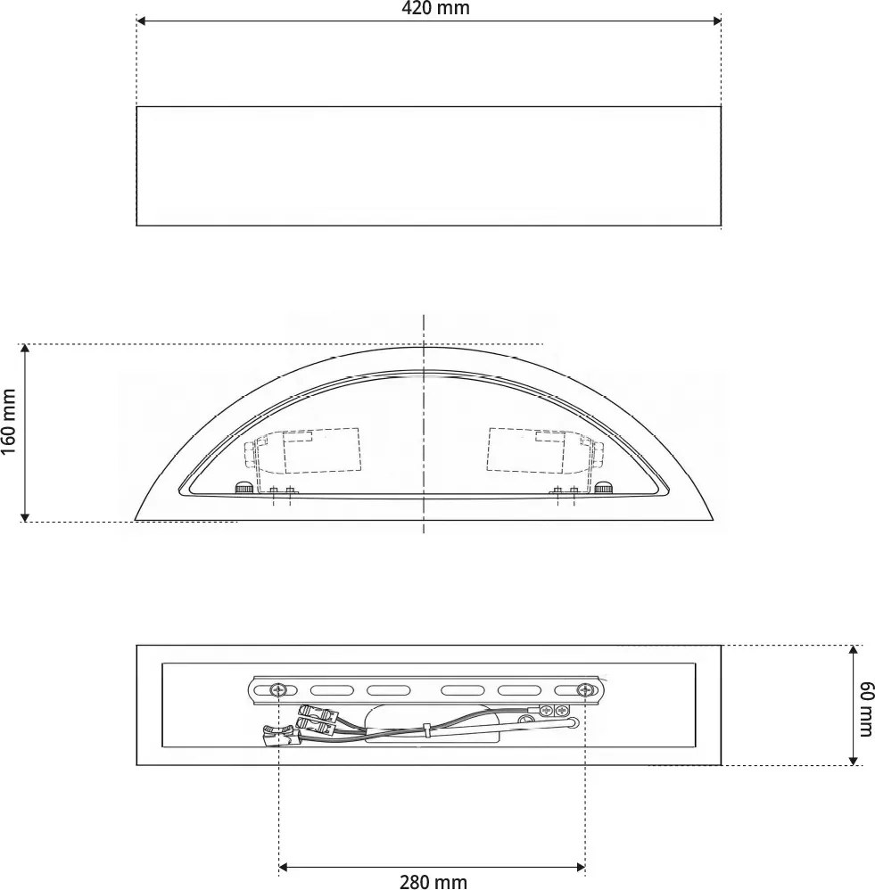 Applique da Parete Curva 2xE14 in Gesso Pitturabile